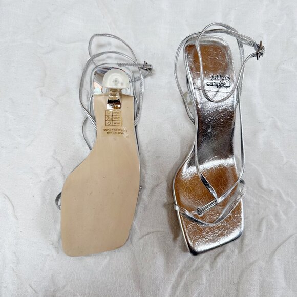 Jeffrey Campbell: Fluxx in Silver Metallic Heel Size 5 New - Picture 7 of 8